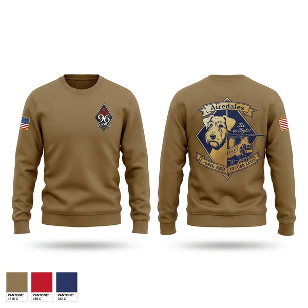Crew Neck Sweatshirt, Airedales, Army, Teamtime, Team time, sublimation, custom sports apparel, team uniforms, spirit wear, spiritwear, sports uniforms, custom shirts, team store, custom team store, fundraiser sports, apparel fundraiser