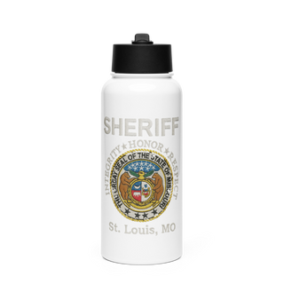 Sheriff Transportation Stainless Steel Water Bottle with a Straw Lid