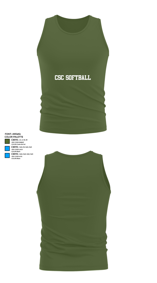 Tank Top, CSC Softball, Softball, Teamtime, Team time, sublimation, custom sports apparel, team uniforms, spirit wear, spiritwear, sports uniforms, custom shirts, team store, custom team store, fundraiser sports, apparel fundraiser
