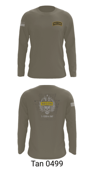 Long Sleeve Performance Shirt, HHC 1/109th INF, Army, Teamtime, Team time, sublimation, custom sports apparel, team uniforms, spirit wear, spiritwear, sports uniforms, custom shirts, team store, custom team store, fundraiser sports, apparel fundraiser