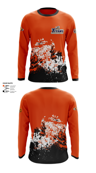 Long Sleeve Performance Shirt, Titans, Baseball, Teamtime, Team time, sublimation, custom sports apparel, team uniforms, spirit wear, spiritwear, sports uniforms, custom shirts, team store, custom team store, fundraiser sports, apparel fundraiser