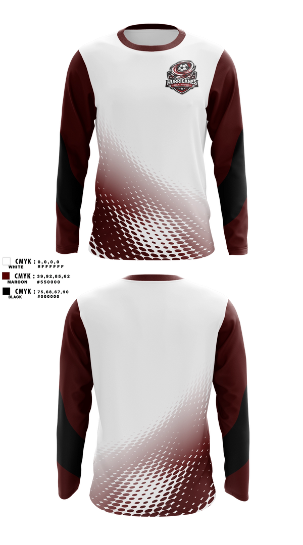 Long Sleeve Performance Shirt, Hurricanes, Men's Soccer, Teamtime, Team time, sublimation, custom sports apparel, team uniforms, spirit wear, spiritwear, sports uniforms, custom shirts, team store, custom team store, fundraiser sports, apparel fundraiser