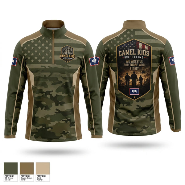 Quarter Zip Jacket, Camel kids 2026, Wrestling, Teamtime, Team time, sublimation, custom sports apparel, team uniforms, spirit wear, spiritwear, sports uniforms, custom shirts, team store, custom team store, fundraiser sports, apparel fundraiser