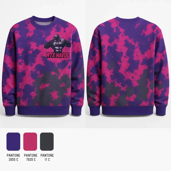 Crew Neck Sweatshirt, WTX HAVOC, Baseball, Teamtime, Team time, sublimation, custom sports apparel, team uniforms, spirit wear, spiritwear, sports uniforms, custom shirts, team store, custom team store, fundraiser sports, apparel fundraiser