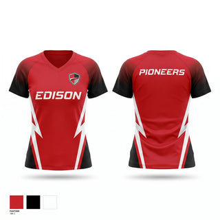 Womens Short Sleeve Vneck Shirt, Detroit Edison PSA, Track & Field, Teamtime, Team time, sublimation, custom sports apparel, team uniforms, spirit wear, spiritwear, sports uniforms, custom shirts, team store, custom team store, fundraiser sports, apparel fundraiser