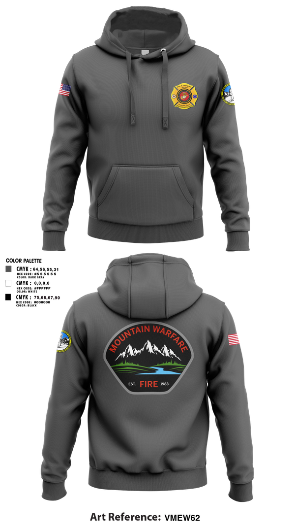 Hoodie, Marine Corps Mountain Warfare Training Center Fire Department, , Teamtime, Team time, sublimation, custom sports apparel, team uniforms, spirit wear, spiritwear, sports uniforms, custom shirts, team store, custom team store, fundraiser sports, apparel fundraiser