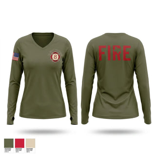 Womens Long Sleeve Vneck Shirt, Joy VFD, Fire Department, Teamtime, Team time, sublimation, custom sports apparel, team uniforms, spirit wear, spiritwear, sports uniforms, custom shirts, team store, custom team store, fundraiser sports, apparel fundraiser