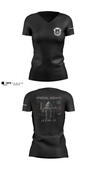 Womens Short Sleeve Vneck Shirt, ATP-7, Police, Teamtime, Team time, sublimation, custom sports apparel, team uniforms, spirit wear, spiritwear, sports uniforms, custom shirts, team store, custom team store, fundraiser sports, apparel fundraiser