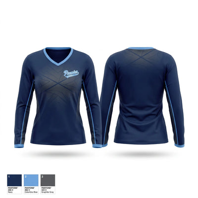 Premier Baseball Women's Long Sleeve V-neck Shirt - 1