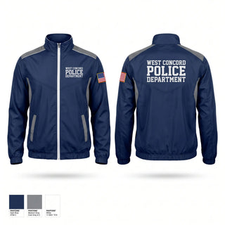 Windbreaker, West Concord Police Department, Police, Teamtime, Team time, sublimation, custom sports apparel, team uniforms, spirit wear, spiritwear, sports uniforms, custom shirts, team store, custom team store, fundraiser sports, apparel fundraiser
