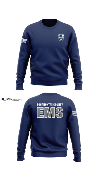 Crew Neck Sweatshirt, Pocahontas County EMS, EMS/EMT, Teamtime, Team time, sublimation, custom sports apparel, team uniforms, spirit wear, spiritwear, sports uniforms, custom shirts, team store, custom team store, fundraiser sports, apparel fundraiser