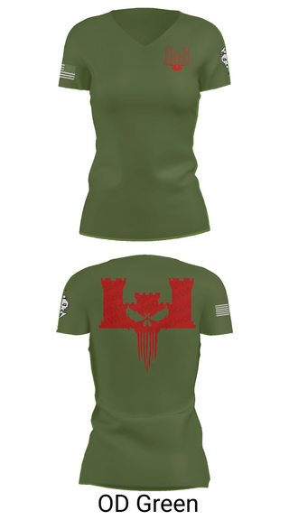 Womens Short Sleeve Vneck Shirt, B co 334th BEB, , Teamtime, Team time, sublimation, custom sports apparel, team uniforms, spirit wear, spiritwear, sports uniforms, custom shirts, team store, custom team store, fundraiser sports, apparel fundraiser