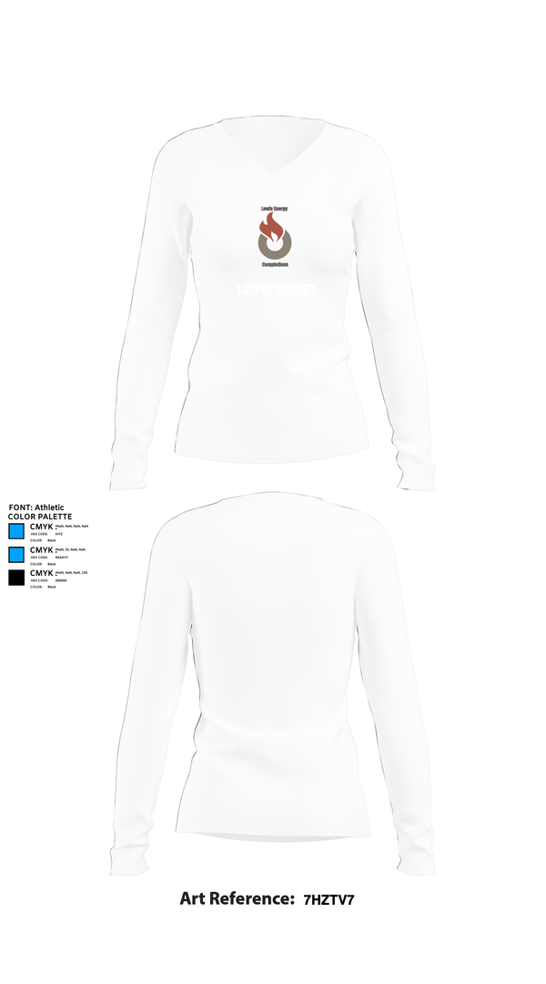 Womens Long Sleeve Vneck Shirt, Lewis Energy, , Teamtime, Team time, sublimation, custom sports apparel, team uniforms, spirit wear, spiritwear, sports uniforms, custom shirts, team store, custom team store, fundraiser sports, apparel fundraiser