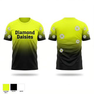 Soft Poly Tee Cotton Like Feel, Diamond Daisies, Softball, Teamtime, Team time, sublimation, custom sports apparel, team uniforms, spirit wear, spiritwear, sports uniforms, custom shirts, team store, custom team store, fundraiser sports, apparel fundraiser