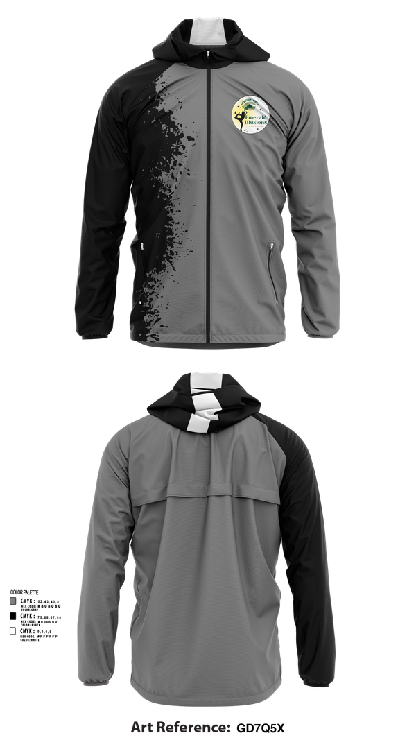 Windbreaker, Emerald Illusions Dance Team, Spirit Store, Teamtime, Team time, sublimation, custom sports apparel, team uniforms, spirit wear, spiritwear, sports uniforms, custom shirts, team store, custom team store, fundraiser sports, apparel fundraiser