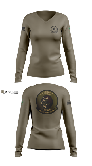Womens Long Sleeve Vneck Shirt, 106 Fuels Shop, National Guard, Teamtime, Team time, sublimation, custom sports apparel, team uniforms, spirit wear, spiritwear, sports uniforms, custom shirts, team store, custom team store, fundraiser sports, apparel fundraiser