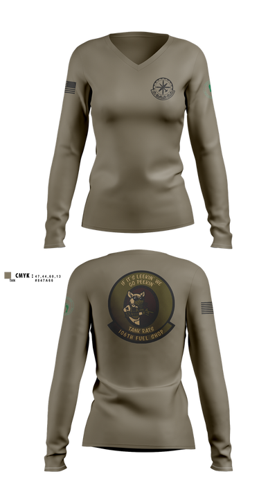 106 Fuels Shop 90639653 Women's Long Sleeve V-neck Shirt - 101