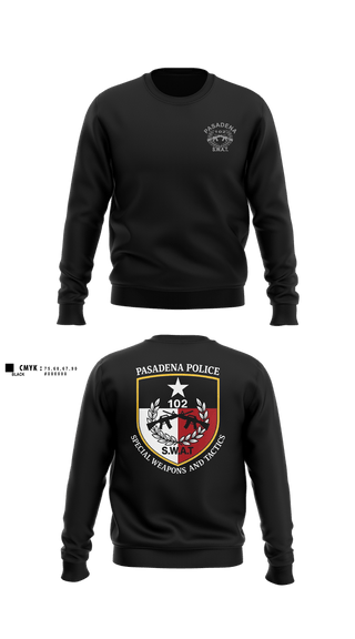 Crew Neck Sweatshirt, Pasadena PD SWAT, Police, Teamtime, Team time, sublimation, custom sports apparel, team uniforms, spirit wear, spiritwear, sports uniforms, custom shirts, team store, custom team store, fundraiser sports, apparel fundraiser