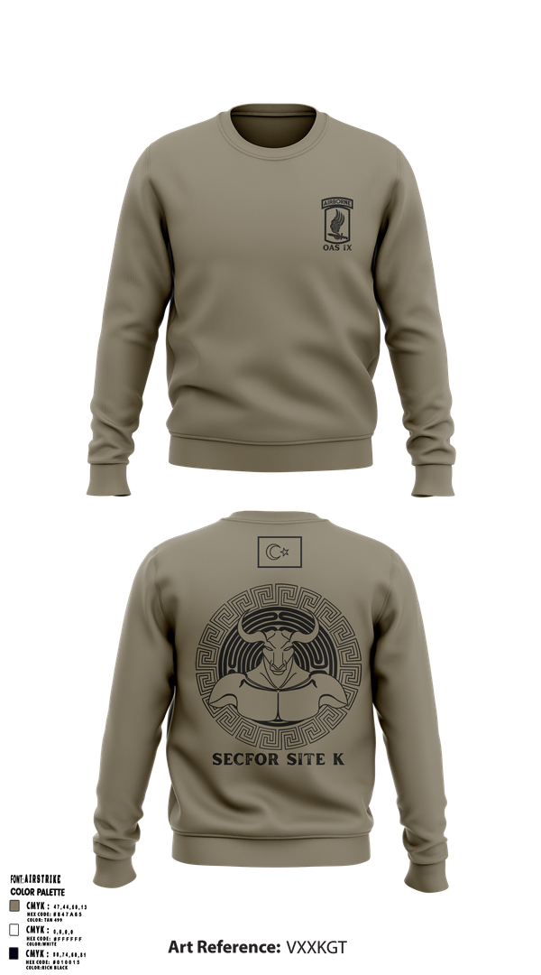 Crew Neck Sweatshirt, 173RD SECFOR OAS IX, Army, Teamtime, Team time, sublimation, custom sports apparel, team uniforms, spirit wear, spiritwear, sports uniforms, custom shirts, team store, custom team store, fundraiser sports, apparel fundraiser