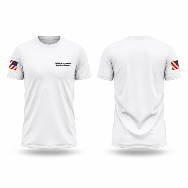 Old School Cotton Feel Shirt, Crime Stoppers of Beaufort County, Police, Teamtime, Team time, sublimation, custom sports apparel, team uniforms, spirit wear, spiritwear, sports uniforms, custom shirts, team store, custom team store, fundraiser sports, apparel fundraiser
