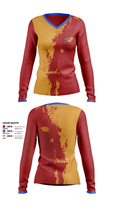 Fury Fastpitch 66843376 Women's Long Sleeve V-neck Shirt - 1