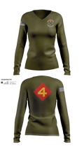 14th Marine regiment 4th Marine corps division 57481844 Women's Long Sleeve V-neck Shirt - 102