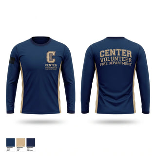 Long Sleeve Performance Shirt, Center volunteer Fire department, Fire Department, Teamtime, Team time, sublimation, custom sports apparel, team uniforms, spirit wear, spiritwear, sports uniforms, custom shirts, team store, custom team store, fundraiser sports, apparel fundraiser