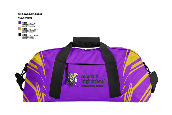 Duffle Bag, Soledad High School Cheer, Cheer, Teamtime, Team time, sublimation, custom sports apparel, team uniforms, spirit wear, spiritwear, sports uniforms, custom shirts, team store, custom team store, fundraiser sports, apparel fundraiser