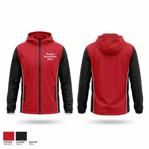 Windbreaker, Freeport Intermediate Cheer, Cheer, Teamtime, Team time, sublimation, custom sports apparel, team uniforms, spirit wear, spiritwear, sports uniforms, custom shirts, team store, custom team store, fundraiser sports, apparel fundraiser