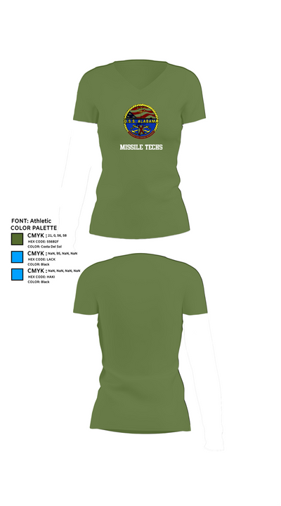 Missile Techs 24768628 Women's Short Sleeve V-neck Shirt - 42