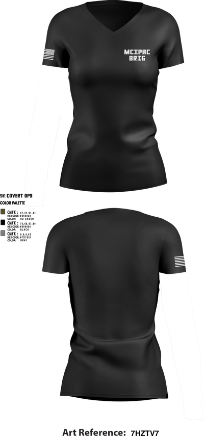 MCIPAC Brig 46900733 Women's Short Sleeve V-neck Shirt - 3