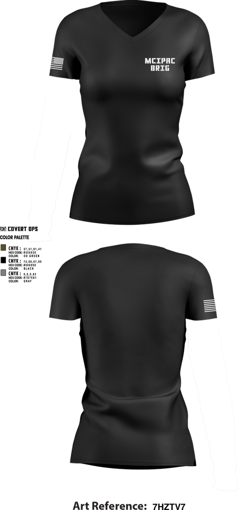 Womens Short Sleeve Vneck Shirt, MCIPAC Brig, , Teamtime, Team time, sublimation, custom sports apparel, team uniforms, spirit wear, spiritwear, sports uniforms, custom shirts, team store, custom team store, fundraiser sports, apparel fundraiser