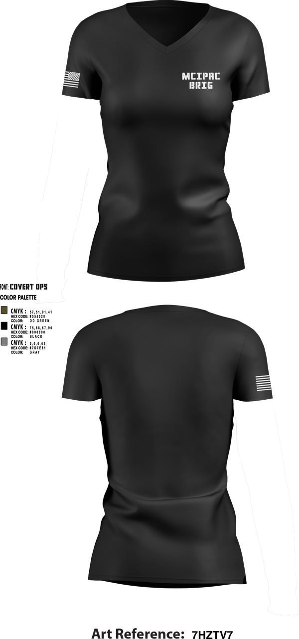 Womens Short Sleeve Vneck Shirt, MCIPAC Brig, , Teamtime, Team time, sublimation, custom sports apparel, team uniforms, spirit wear, spiritwear, sports uniforms, custom shirts, team store, custom team store, fundraiser sports, apparel fundraiser