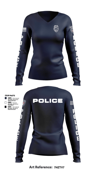 Womens Long Sleeve Vneck Shirt, Davenport Police Department, Police, Teamtime, Team time, sublimation, custom sports apparel, team uniforms, spirit wear, spiritwear, sports uniforms, custom shirts, team store, custom team store, fundraiser sports, apparel fundraiser