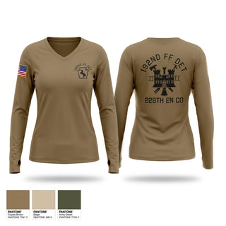 Womens Long Sleeve Vneck Shirt, 192nd Firefighter Detachment, National Guard, Teamtime, Team time, sublimation, custom sports apparel, team uniforms, spirit wear, spiritwear, sports uniforms, custom shirts, team store, custom team store, fundraiser sports, apparel fundraiser