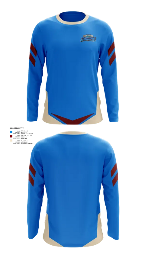 Long Sleeve Performance Shirt, Softball ShaunaS, Softball, Teamtime, Team time, sublimation, custom sports apparel, team uniforms, spirit wear, spiritwear, sports uniforms, custom shirts, team store, custom team store, fundraiser sports, apparel fundraiser