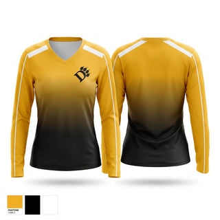 Womens Long Sleeve Vneck Shirt, Ohio Dominican University Panthers, Women's Soccer, Teamtime, Team time, sublimation, custom sports apparel, team uniforms, spirit wear, spiritwear, sports uniforms, custom shirts, team store, custom team store, fundraiser sports, apparel fundraiser