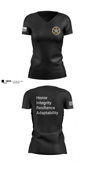 Womens Short Sleeve Vneck Shirt, Apex Security and Investigations, , Teamtime, Team time, sublimation, custom sports apparel, team uniforms, spirit wear, spiritwear, sports uniforms, custom shirts, team store, custom team store, fundraiser sports, apparel fundraiser