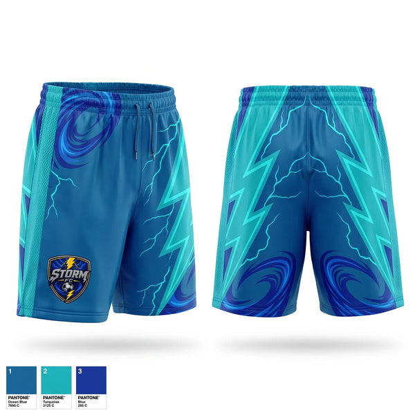 Mens Soccer Shorts, Storm F.C., Men's Soccer, Teamtime, Team time, sublimation, custom sports apparel, team uniforms, spirit wear, spiritwear, sports uniforms, custom shirts, team store, custom team store, fundraiser sports, apparel fundraiser