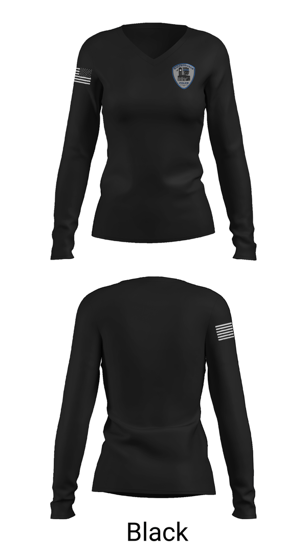 Womens Long Sleeve Vneck Shirt, Simpsonville Police Investigations, Police, Teamtime, Team time, sublimation, custom sports apparel, team uniforms, spirit wear, spiritwear, sports uniforms, custom shirts, team store, custom team store, fundraiser sports, apparel fundraiser