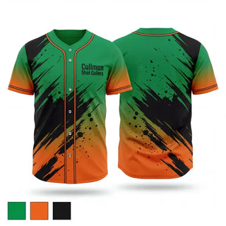 Full Button Baseball Jersey, Cullman Shot Callers, Baseball, Teamtime, Team time, sublimation, custom sports apparel, team uniforms, spirit wear, spiritwear, sports uniforms, custom shirts, team store, custom team store, fundraiser sports, apparel fundraiser