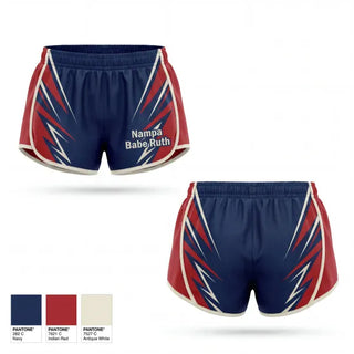 Womens Shorts, Nampa Babe Ruth, Baseball, Teamtime, Team time, sublimation, custom sports apparel, team uniforms, spirit wear, spiritwear, sports uniforms, custom shirts, team store, custom team store, fundraiser sports, apparel fundraiser