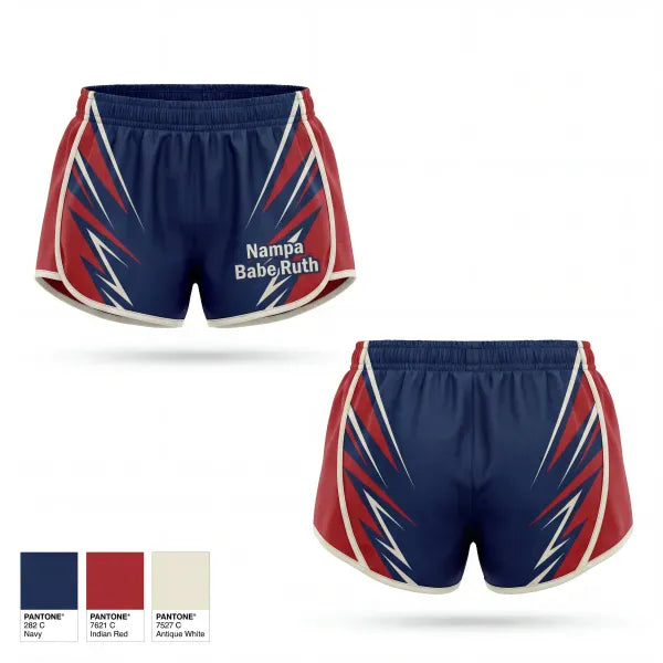 Womens Shorts, Nampa Babe Ruth, Baseball, Teamtime, Team time, sublimation, custom sports apparel, team uniforms, spirit wear, spiritwear, sports uniforms, custom shirts, team store, custom team store, fundraiser sports, apparel fundraiser