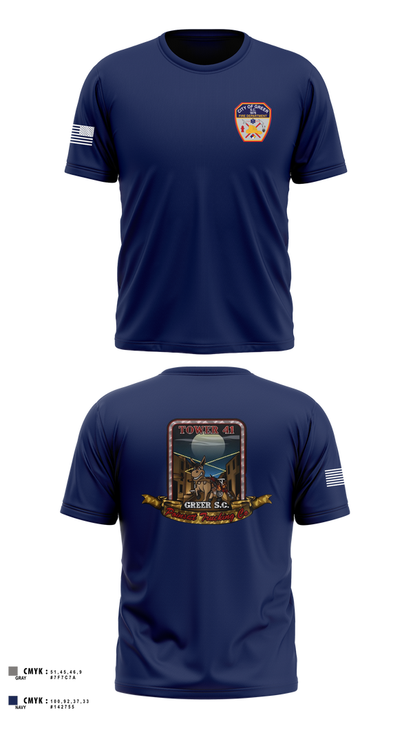 Short Sleeve Performance Shirt, City Of Greer FD, Fire Department, Teamtime, Team time, sublimation, custom sports apparel, team uniforms, spirit wear, spiritwear, sports uniforms, custom shirts, team store, custom team store, fundraiser sports, apparel fundraiser