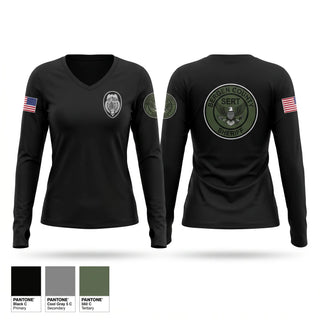 Womens Long Sleeve Vneck Shirt, PERT, Police, Teamtime, Team time, sublimation, custom sports apparel, team uniforms, spirit wear, spiritwear, sports uniforms, custom shirts, team store, custom team store, fundraiser sports, apparel fundraiser