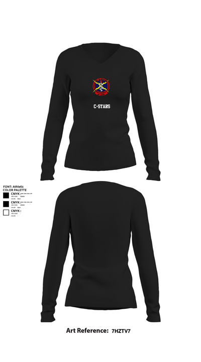 C-STARS 18124227 Women's Long Sleeve V-neck Shirt - 22