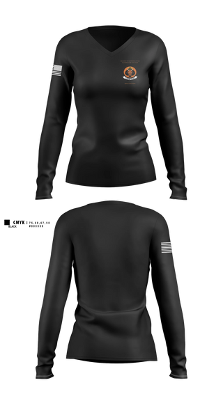 Womens Long Sleeve Vneck Shirt, VAQ-144, Navy, Teamtime, Team time, sublimation, custom sports apparel, team uniforms, spirit wear, spiritwear, sports uniforms, custom shirts, team store, custom team store, fundraiser sports, apparel fundraiser