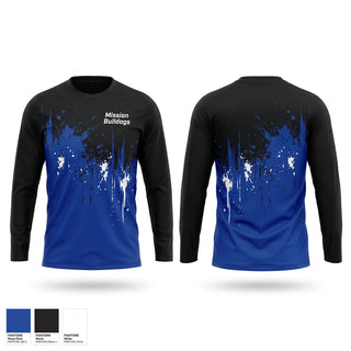 Long Sleeve Performance Shirt, Mission Bulldogs, Cross Country, Teamtime, Team time, sublimation, custom sports apparel, team uniforms, spirit wear, spiritwear, sports uniforms, custom shirts, team store, custom team store, fundraiser sports, apparel fundraiser