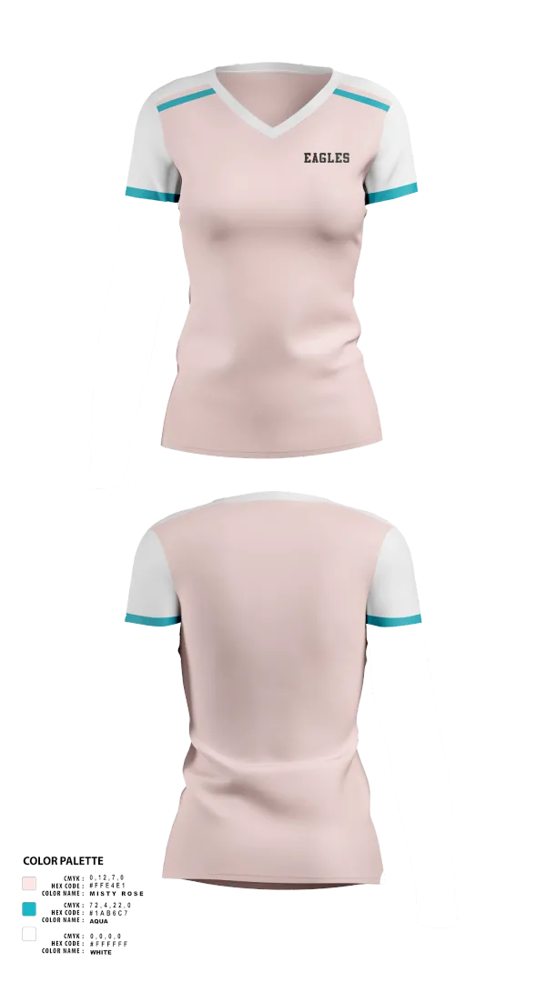 Womens Short Sleeve Vneck Shirt, Eagles, Women's Soccer, Teamtime, Team time, sublimation, custom sports apparel, team uniforms, spirit wear, spiritwear, sports uniforms, custom shirts, team store, custom team store, fundraiser sports, apparel fundraiser