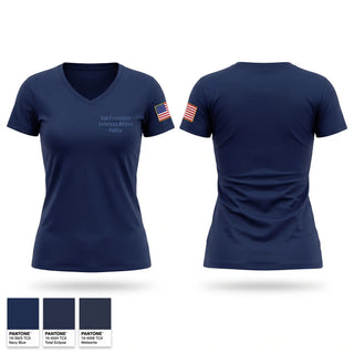 Womens Short Sleeve Vneck Shirt, San Francisco Veterans Affairs Police, Police, Teamtime, Team time, sublimation, custom sports apparel, team uniforms, spirit wear, spiritwear, sports uniforms, custom shirts, team store, custom team store, fundraiser sports, apparel fundraiser